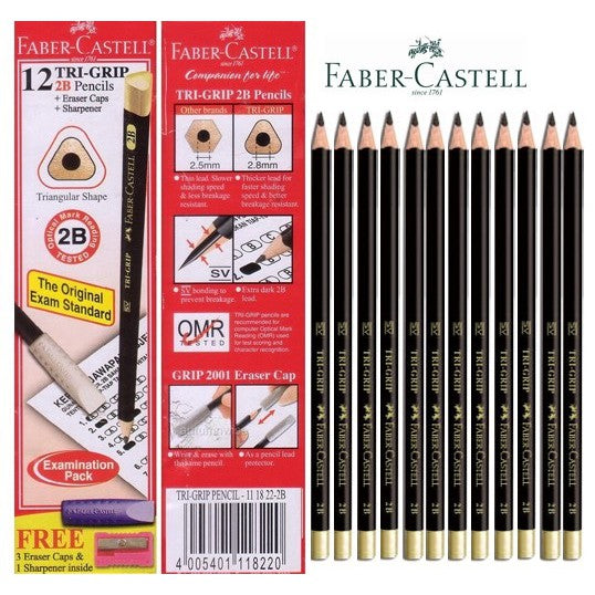 Faber-Castell Tri Grip 2B Pencil 12's
