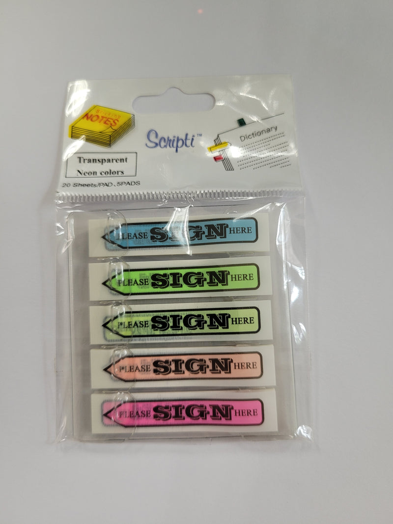 Scripti Sticky Notes Sign Here