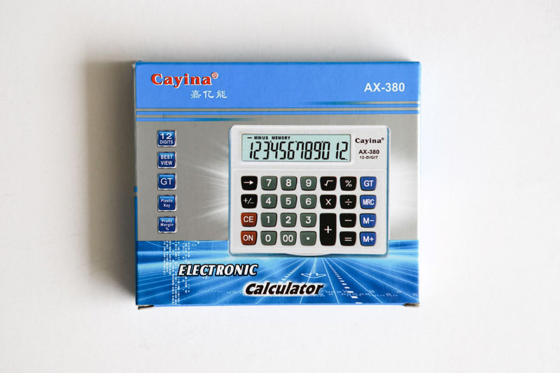 Cayina AX380 - 12 Digit Pocket Calculator