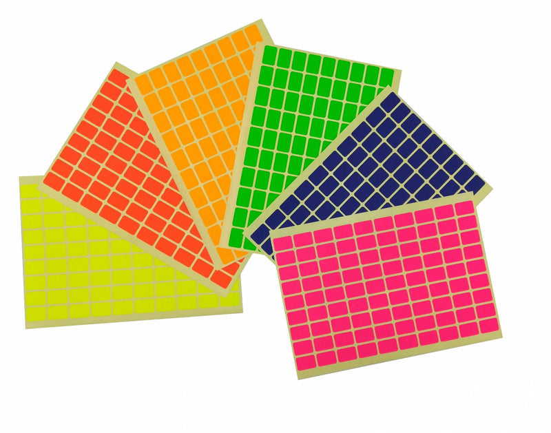 Self Adhesive Coloured Rectangle Labels - 10 sheets/pack