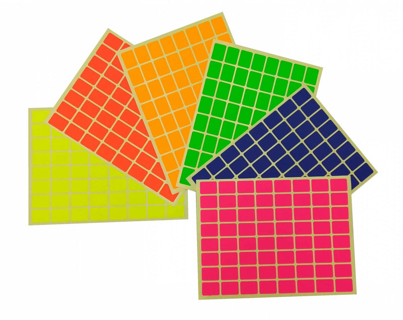 Self Adhesive Coloured Rectangle Labels - 10 sheets/pack