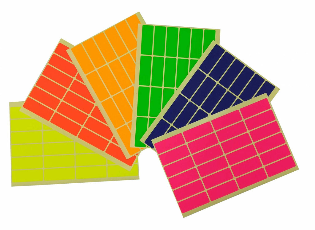 Self Adhesive Coloured Rectangle Labels - 10 sheets/pack