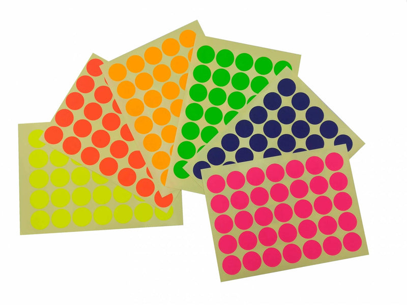 Self Adhesive Coloured Round Labels - 10 sheets/pack