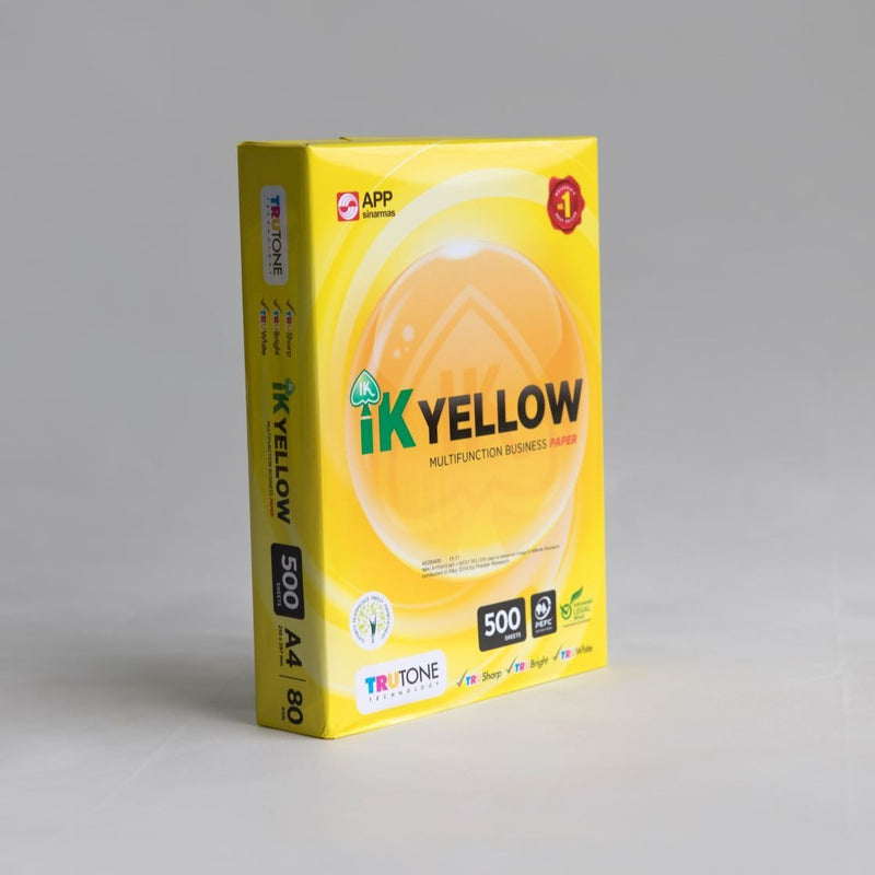 IK Yellow A4 Photocopy Paper 80GSM (500'S) -Reams