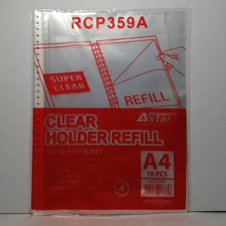 Astar Clear Holder Refill A4 10pcs/pkt