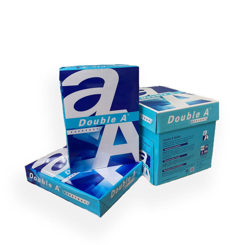 Double A A4 Photocopy Paper 70GSM (500'S) - 5 reams/ BOX - FREE SHIPPING
