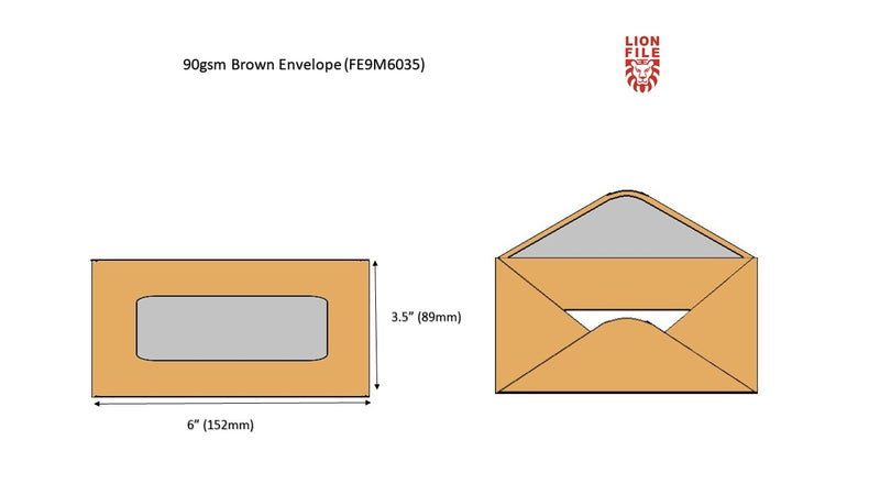90gsm Brown Kraft Envelope Various Size