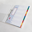 LIONFILE A4 10 COLOURED tab Index Dividers 0.13mm PP