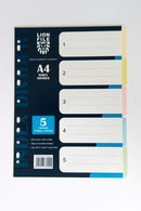 LIONFILE Index 120gsm Color Paper 5 part Index Divider
