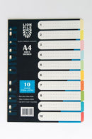 LIONFILE Index 120gsm Color Paper 10 part Index Divider