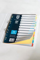 LIONFILE Index 120gsm Color Paper 12 part Index Divider