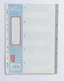 LIONFILE A4 5 tab Index Dividers 0.13mm PP Numbered