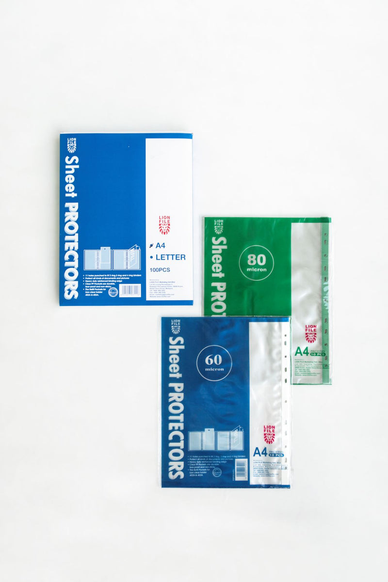 Lion File Premium Clear A4 PP Sheet Protector (80 micron) - 100pcs/box