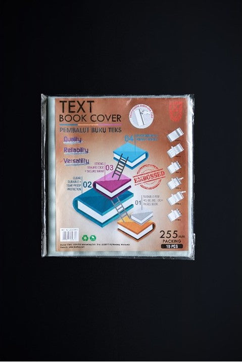 Text Exercise Book Cover 255mm-Clear /Emboss